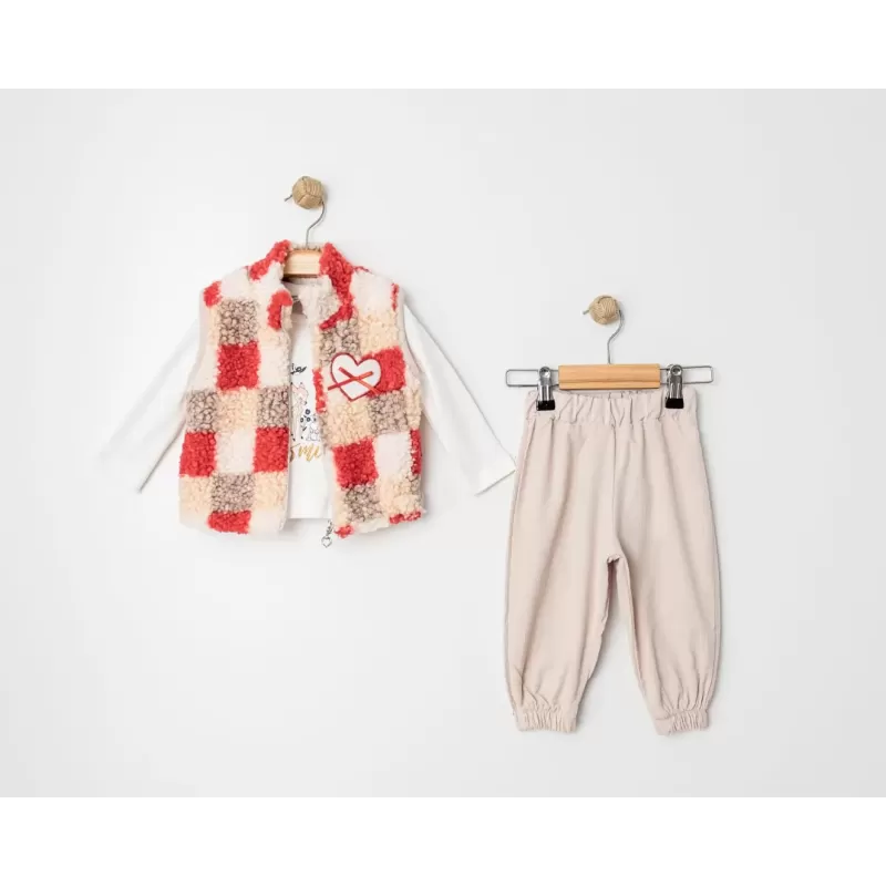 Eray Kids 6325 Mädchen-Set mit Pelzweste | Baby Kids Junior Eray Kids 6325 Mädchen-Set mit Pelzweste | Baby Kids Junior