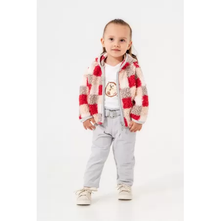 Eray Kids 6324 Conjunto de 3 piezas para niña con chaqueta de felpa | babykidsjunior.com