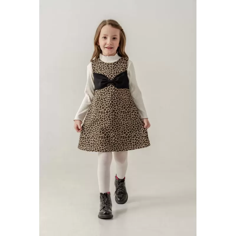 Conjunto Eray Kids 6433 Niña | Vestido Leopardo + Blusa Blanca | 4–7 Años | babykidsjunior.com Conjunto Eray Kids 6433 Niña | Vestido Leopardo + Blusa Blanca | 4–7 Años | babykidsjunior.com