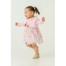 Eray Kids 6405 Floral Baby Dress and Cardigan Set | 6-18 Months
