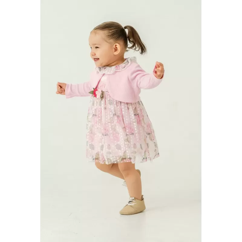 Eray Kids 6405 Наряд для девочек с платьем и кардиганом | 6–18 месяцев Eray Kids 6405 Наряд для девочек с платьем и кардиганом | 6–18 месяцев