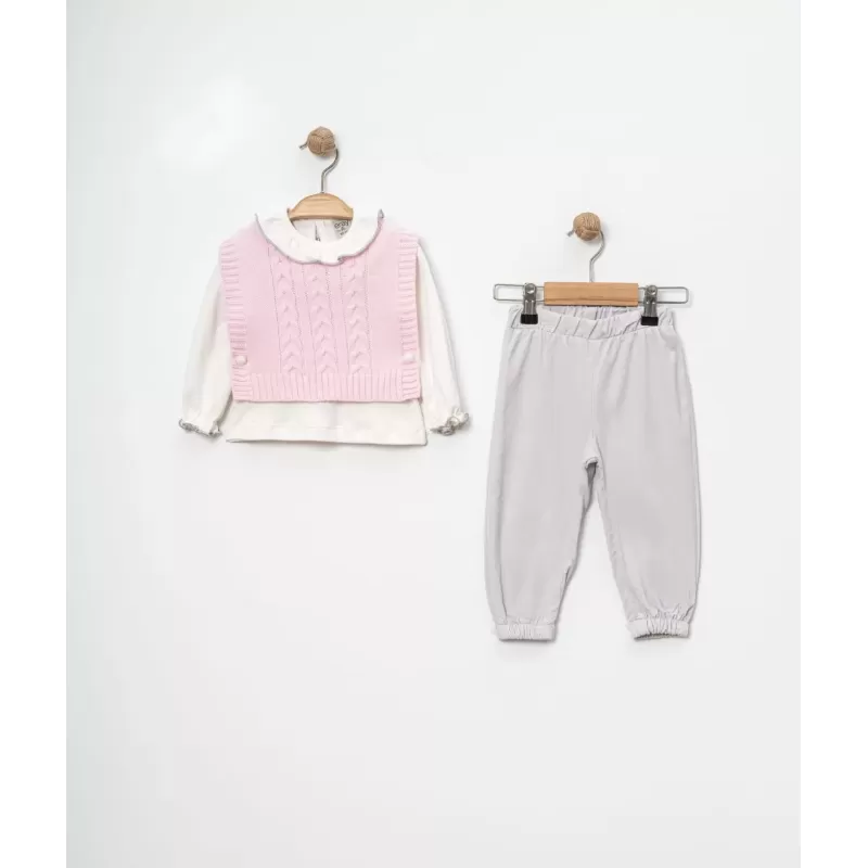 Eray Kids 6424 Baby Girl 3-Piece Set with Vest | 9-24 Months Eray Kids 6424 Baby Girl 3-Piece Set with Vest | 9-24 Months