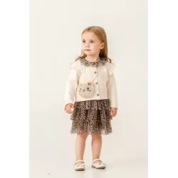 Set Bambina Eray Kids 6419 con Gonna Leopardata | babykidsjunior.com