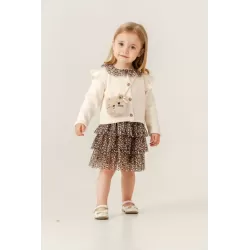 Set Bambina Eray Kids 6419 con Gonna Leopardata | babykidsjunior.com
