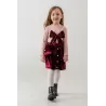 Eray Kids 6437 Velvet Girl Set with Big Bow | babykidsjunior.com