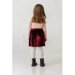 Eray Kids 6437 Velvet Girl Set with Big Bow | babykidsjunior.com