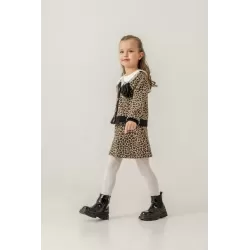 Set de 3 piese fetițe Eray Kids 6432 cu imprimeu leopard