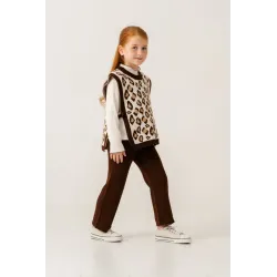 Eray Kids 6430 طقم بناتي ثلاثي | بنقشة فهد
