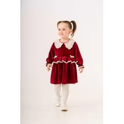 Eray Kids 6333 Samtkleid für Mädchen mit Spitze | babykidsjunior.com