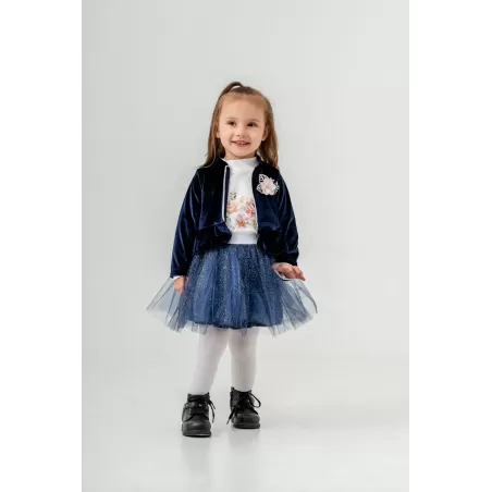 Eray Kids 6334 3-teiliges Samt-Outfit für Mädchen | babykidsjunior.com