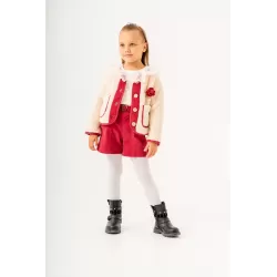 Eray Kids 6358 Mädchen 3-teiliges Set | Fleecejacke & Cordshorts | babykidsjunior.com